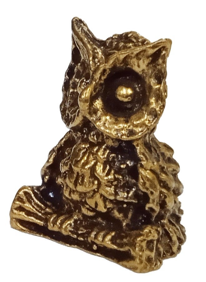 Purpledip Rare Miniature Brass Figurine Owl: Collectible Showpiece Statue with Fine Workmanship (12699D) - Image 3